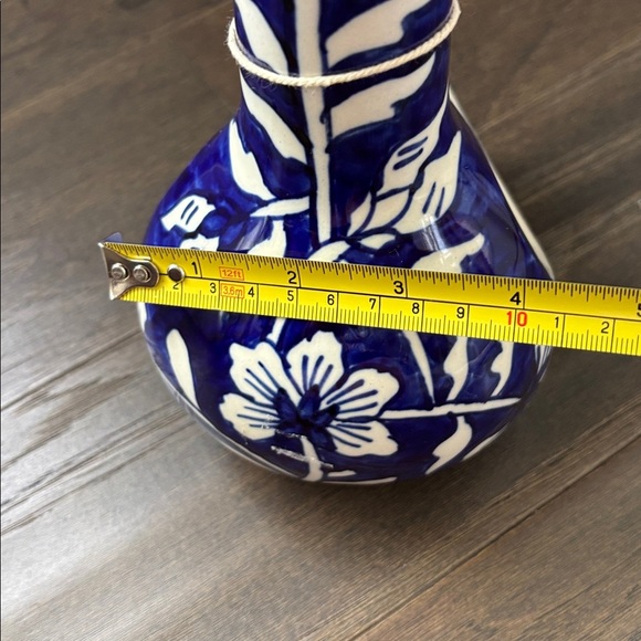 Ceramique Handcrafted in India,unique abstract shape,ceramic royal blue vase - Picture 11 of 12